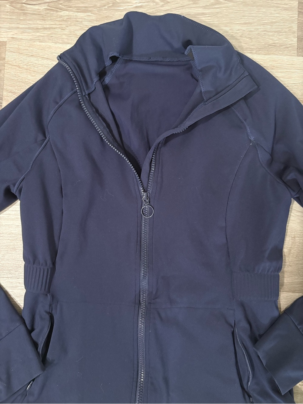 Fabletics Women's Navy Zip-Up Active Jacket - Picture 2 of 7